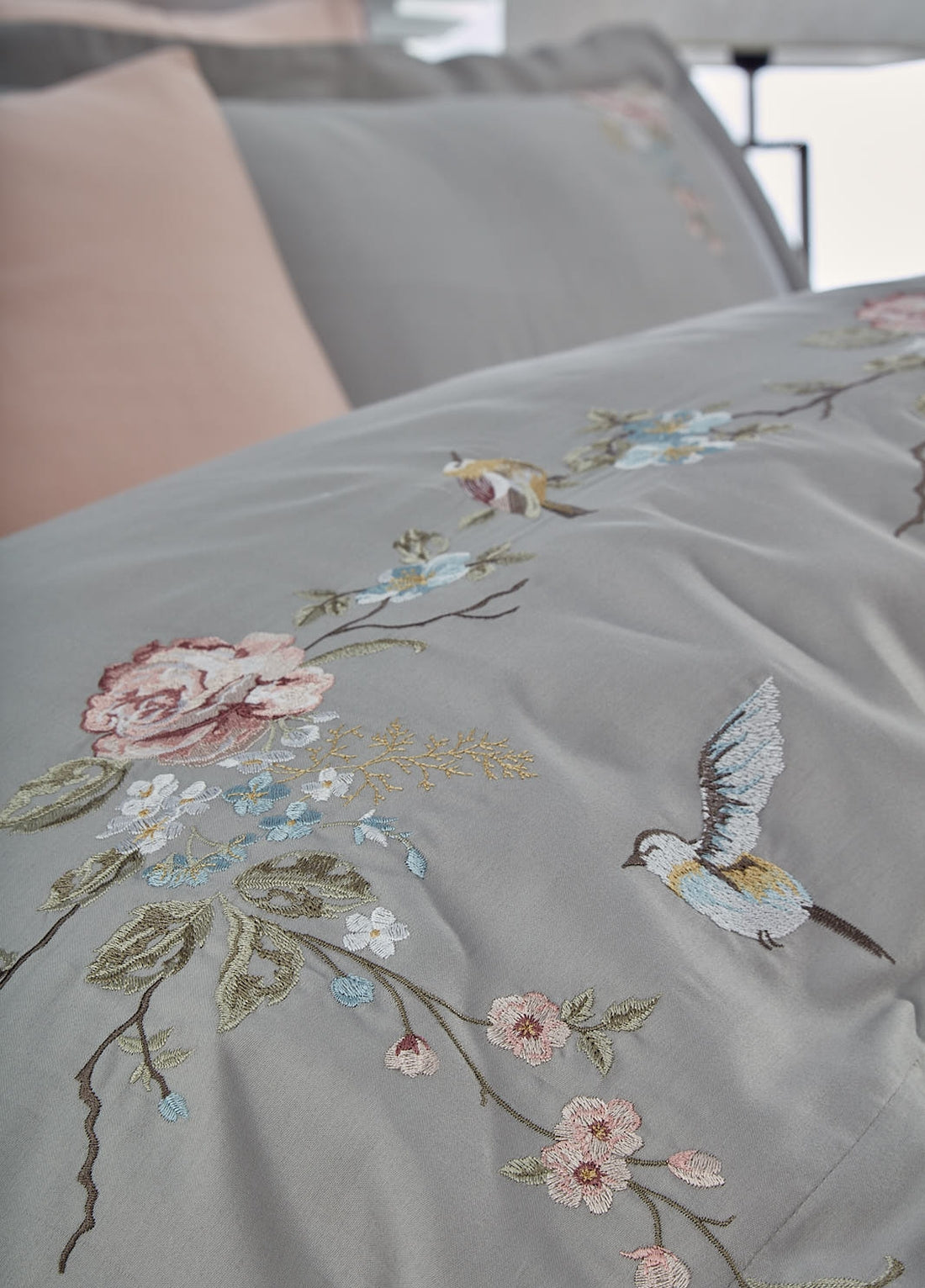 Двойной комплект пододеяльников из хлопкового атласа Rüya - серый