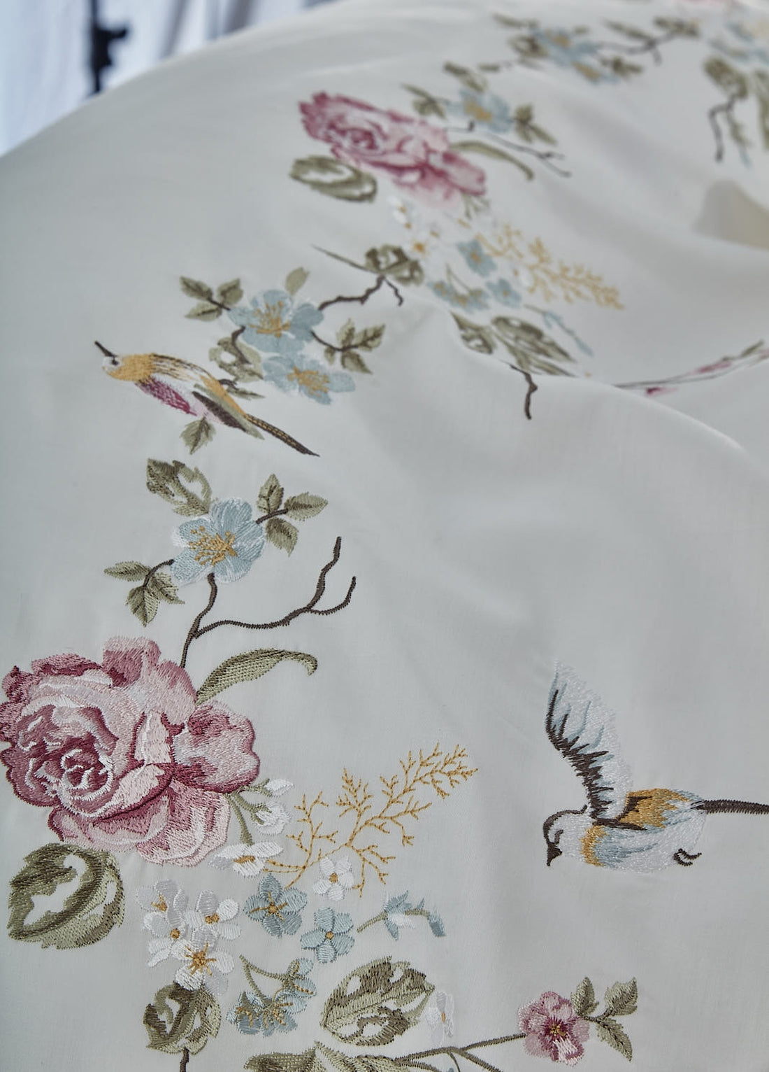 Rüya Pamuk Saten Çift Kişilik Nevresim Takımı - Krem