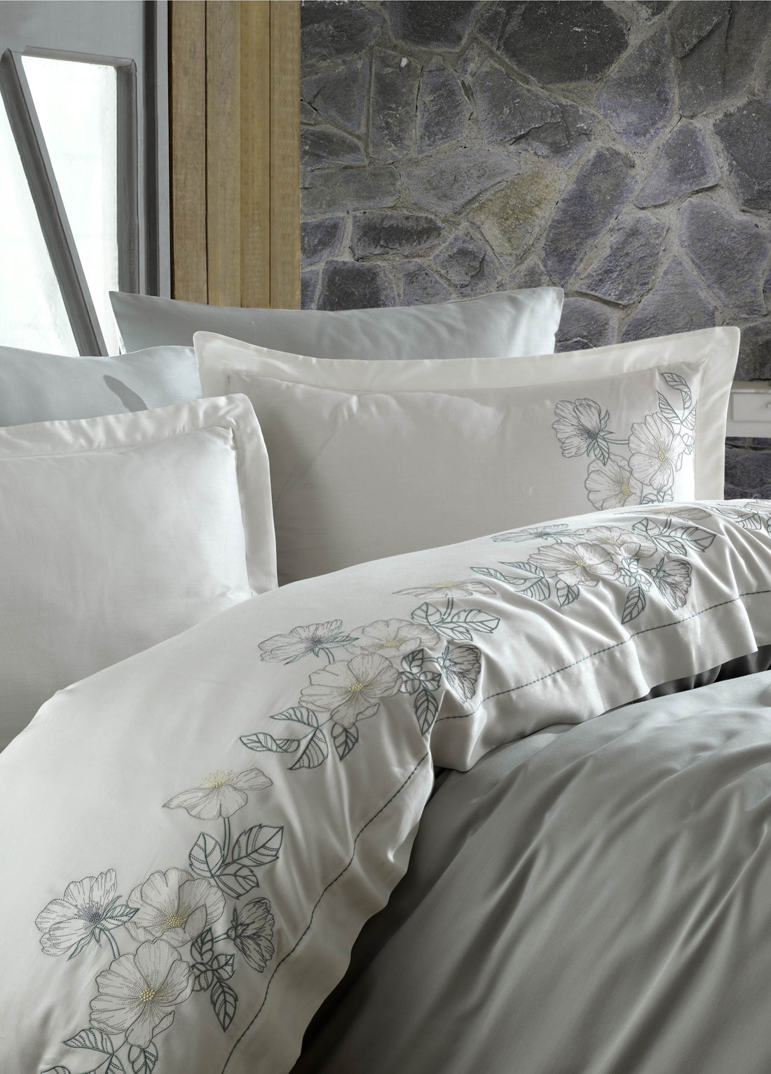 Двойной комплект пододеяльников из хлопкового атласа Hare - Мальдивский