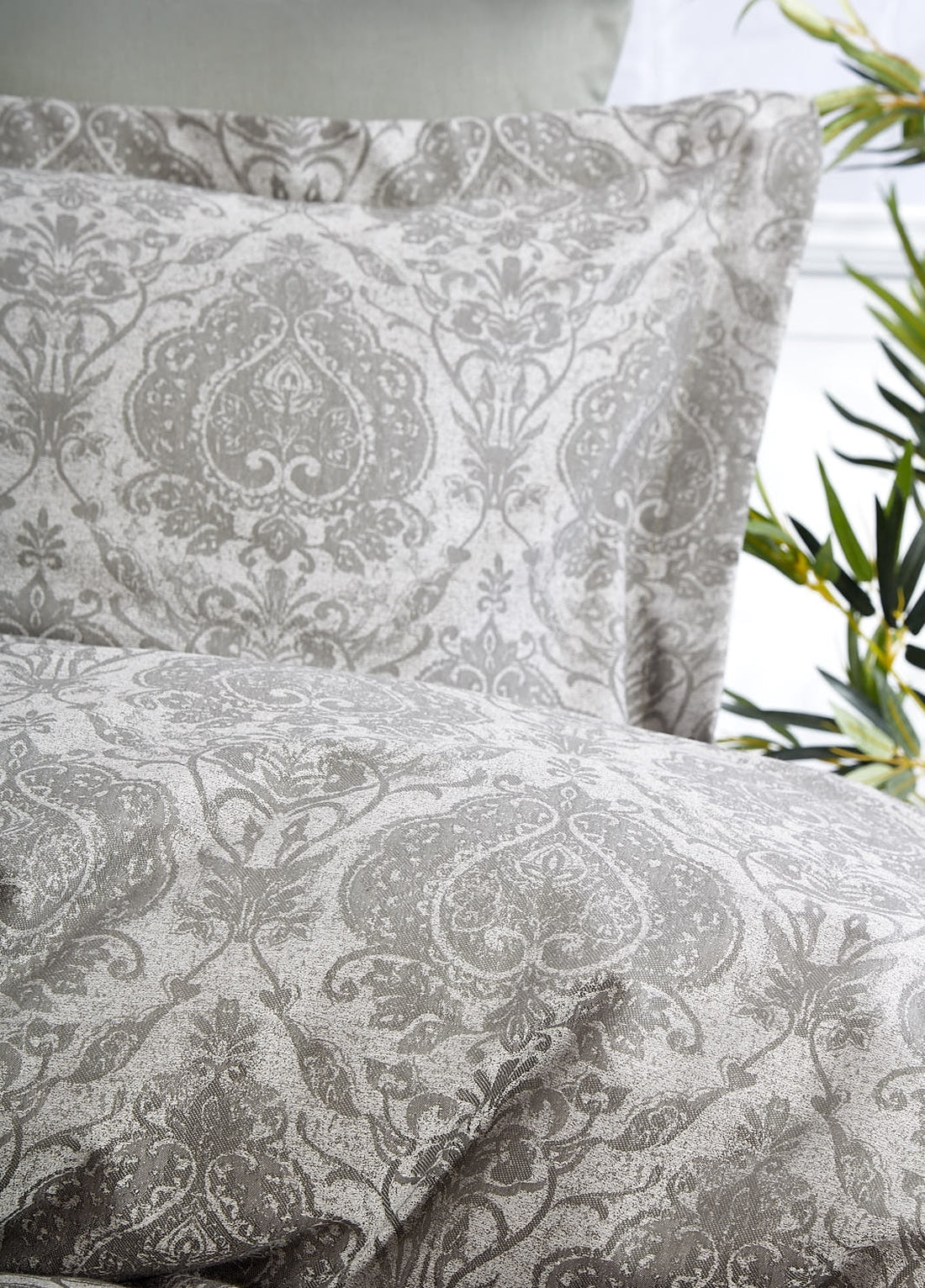 Pamuk Saten Jakarlı Çift Kişilik Nevresim Takımı - Carolina Haki