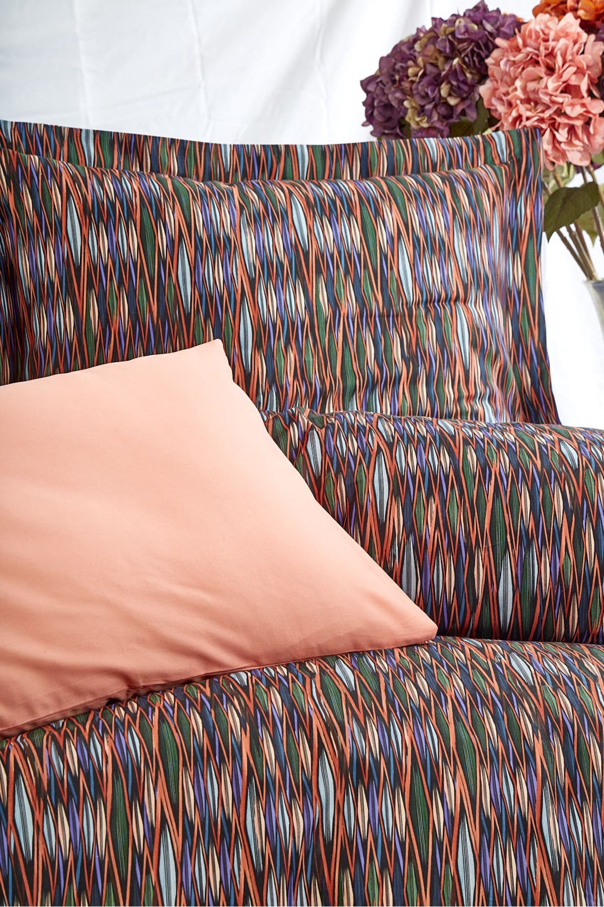 Premium Pamuk Saten Çift Kişilik Nevresim Takımı - Merry Orange