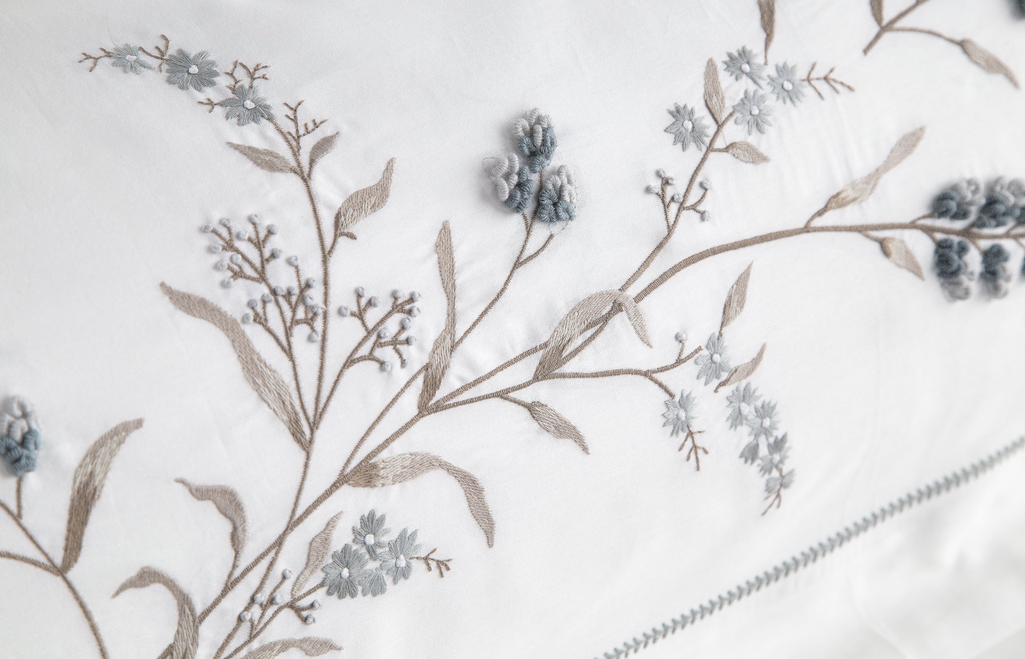 Sementa Nakışlı&El-işi Pamuk Saten Nevresim Takımı - Mint