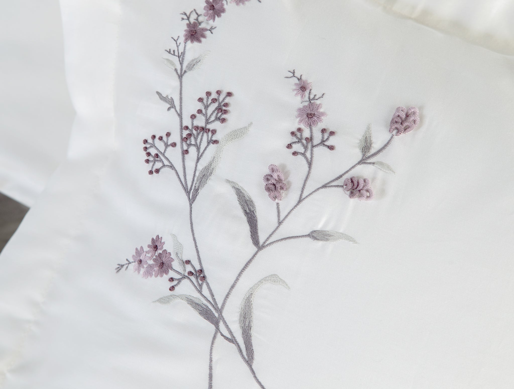 Sementa Nakışlı&El-işi Pamuk Saten Nevresim Takımı - Mürdüm