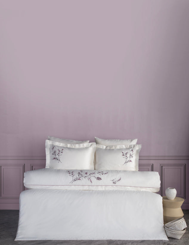 Sementa Nakışlı&El-işi Pamuk Saten Nevresim Takımı - Mürdüm