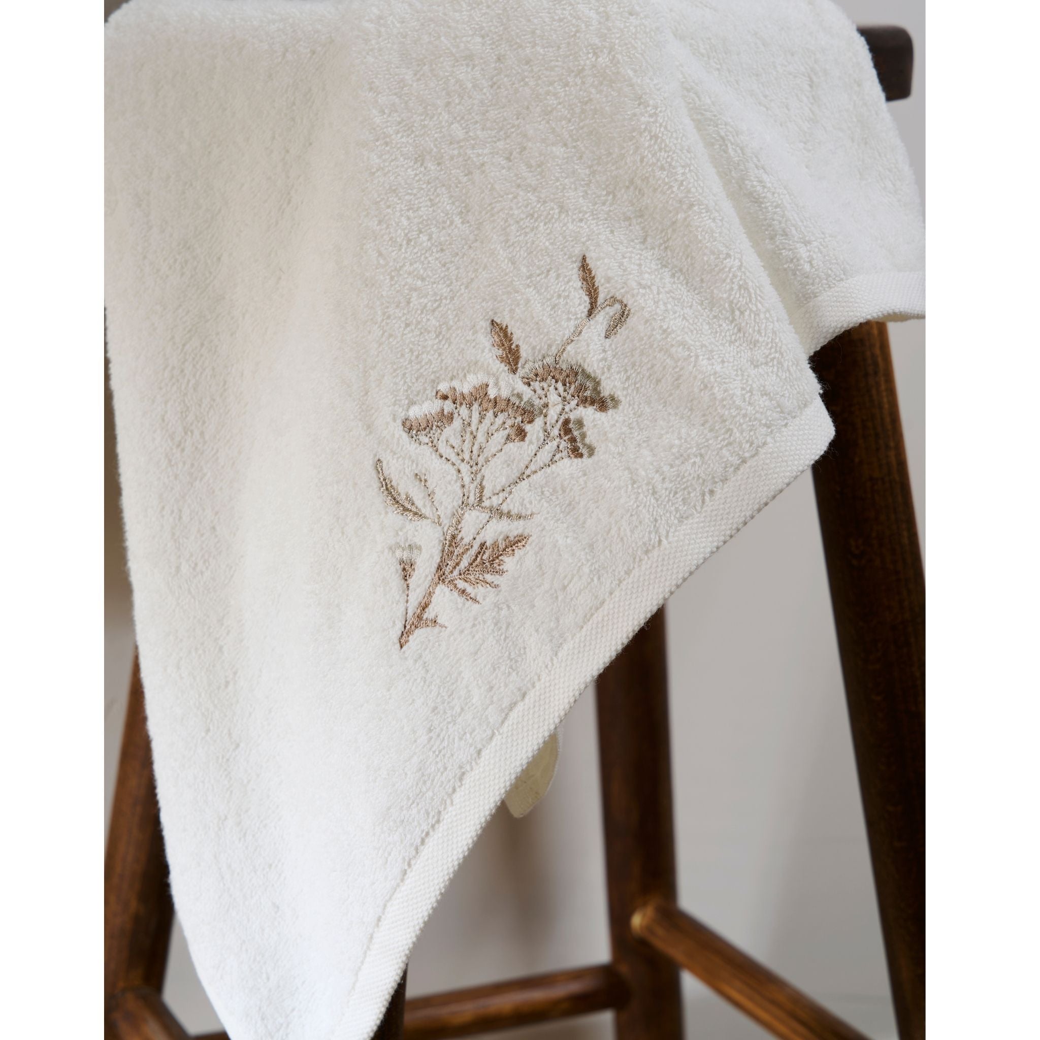 Seren Tek Kadın Pamuk Bornoz - Krem