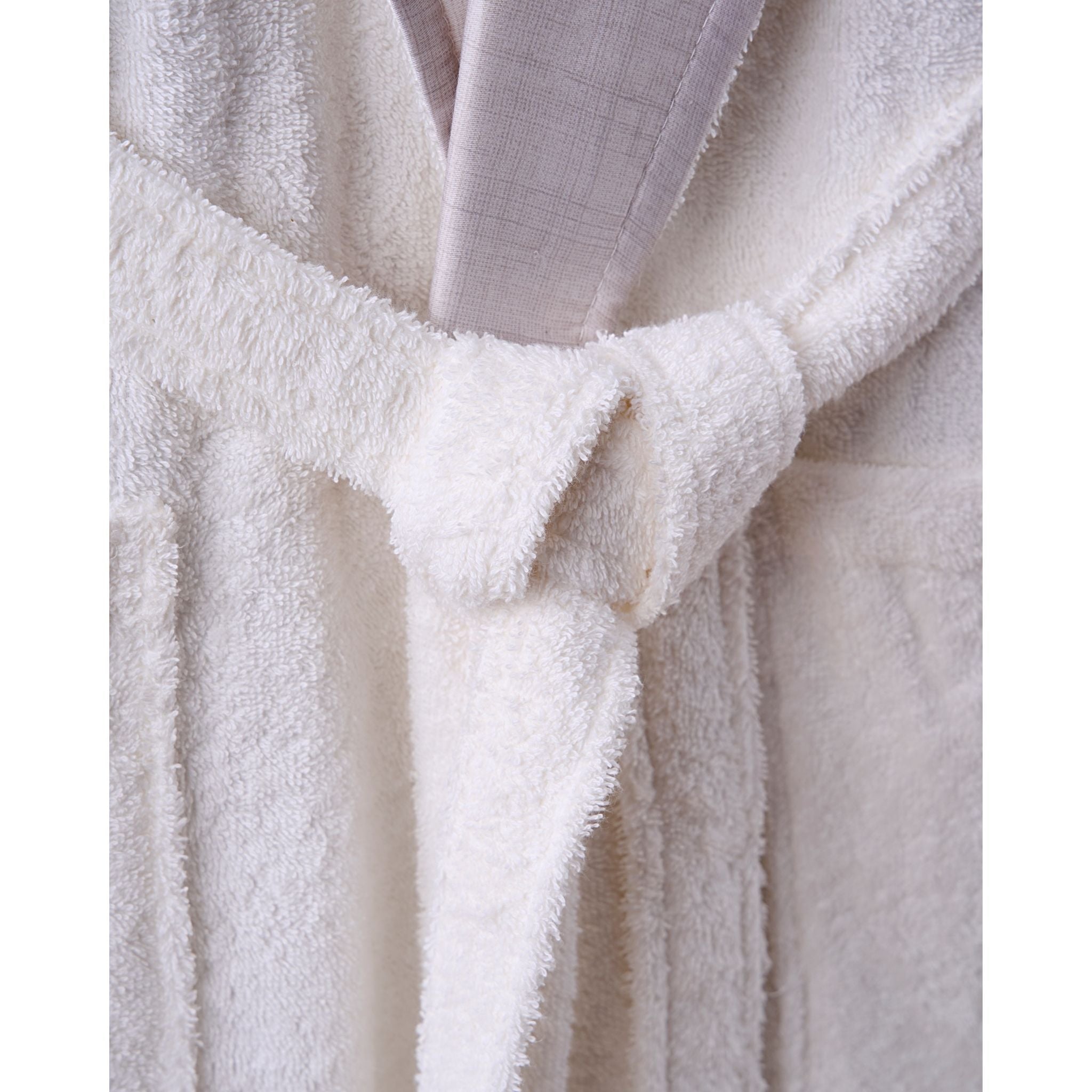 Sude Tek Kadın Pamuk Bornoz - Krem