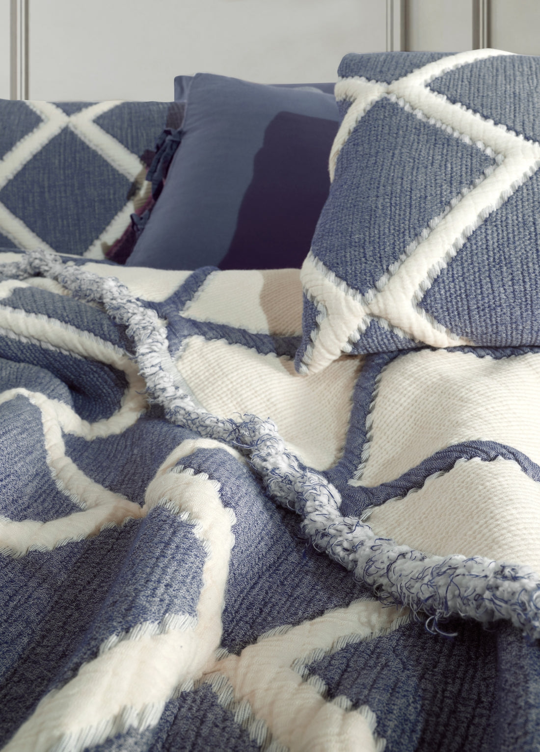 Garcia Tek Kişilik Baklava Dilim Yatak Örtüsü & Nevresim Seti - Lacivert