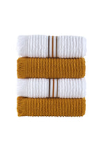 КОД-8083 ХЛОПКОВОЕ ПОЛОТЕНЦЕ 50 x 90 С ЖАККАРДОМ И ВЫШИВКОЙ (4 ШТ. В УПАКОВКЕ) – ОРАНЖЕВЫЙ/БЕЛЫЙ