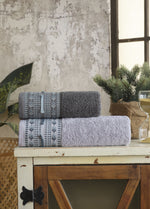 50X90 + 85X150 PAMUKLU JAKARLI HAVLU SETİ (2'Lİ) - Kod 8911