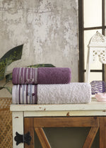 50X90 + 85X150 PAMUKLU JAKARLI HAVLU SETİ (2'Lİ) - Kod 8921