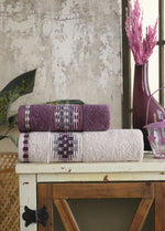 50X90 + 85X150 PAMUKLU JAKARLI HAVLU SETİ (2'Lİ) - Kod 8931