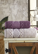 50X90 + 85X150 PAMUKLU JAKARLI HAVLU SETİ (2'Lİ) - Kod 8941