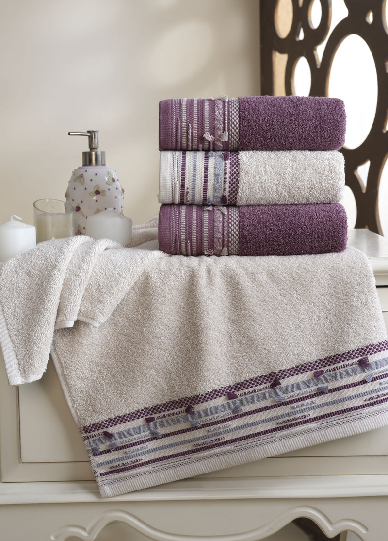 50x90 PAMUKLU JAKARLI HAVLU (4'LÜ) - Kod 8920