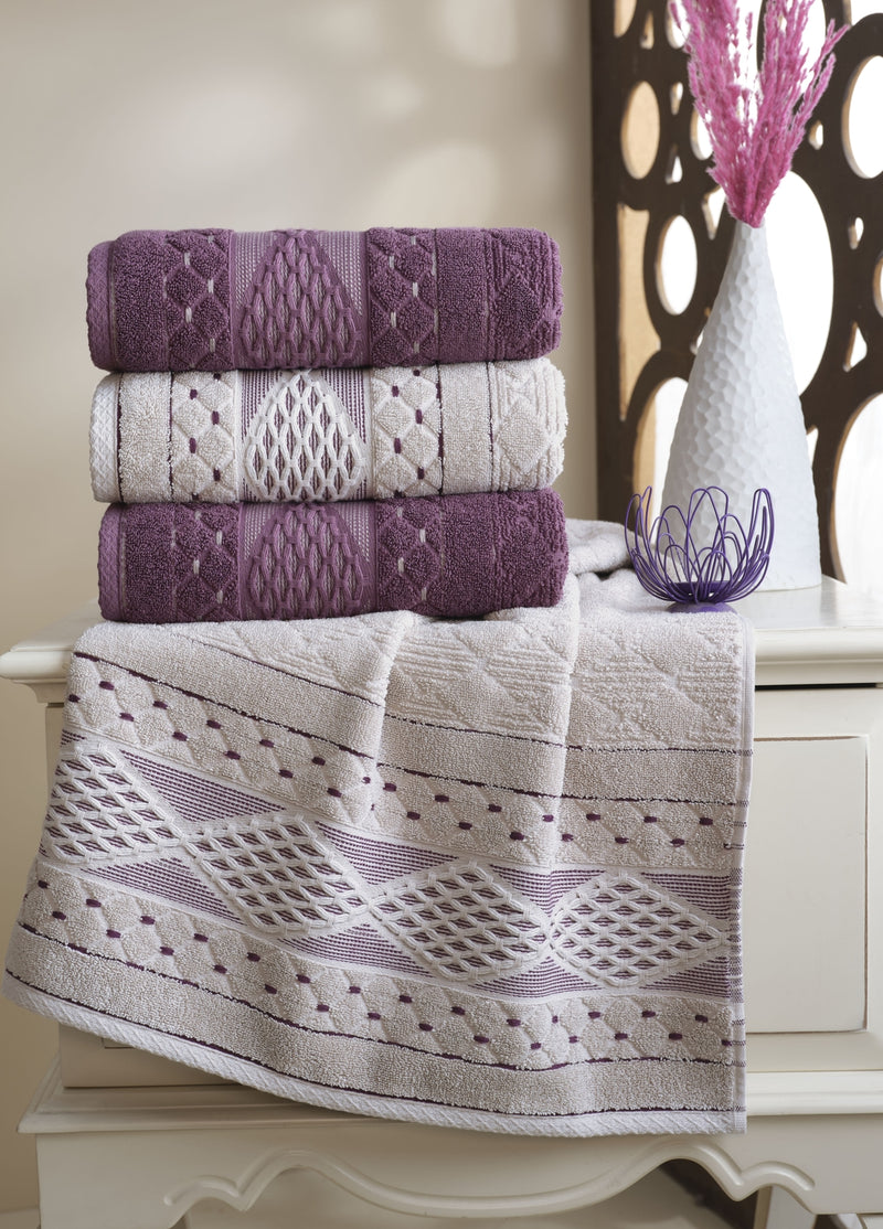 50x90 PAMUKLU JAKARLI HAVLU (4'LÜ) - Kod 8940