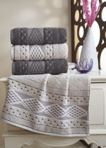 50x90 PAMUKLU JAKARLI HAVLU (4'LÜ) - Kod 8942