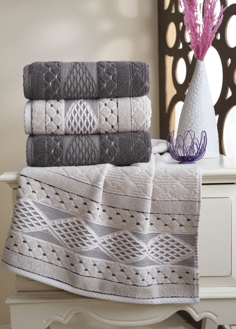 50x90 PAMUKLU JAKARLI HAVLU (4'LÜ) - Kod 8942