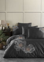 Calista Nakışlı Nevresim Takımı - Antrasit