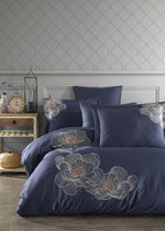 Calista Nakışlı Nevresim Takımı - Lacivert