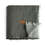 Camino Müslin 4 Katlı Yatak Örtüsü - Haki-Açık Yeşil