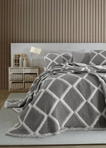 Garcia Çift Kişilik Baklava Dilim Yatak Örtüsü - Antracıt