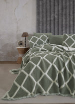 Покрывало и пододеяльник Garcia с двойными кусочками пахлавы - хаки