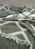 Покрывало и пододеяльник Garcia с двойными кусочками пахлавы - хаки