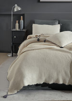 Drina Çift Kişilik Püsküllü Yatak Örtüsü Seti - Antrasit