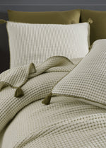 Drina Çift Kişilik Püsküllü Yatak Örtüsü Seti -  Haki