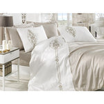 Dantela Nakışlı Pamuk Saten Çift Kişilik Nevresim Takımı - İntence