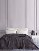 Denzy %100 Pamuk Waffle Yatak Örtüsü & Pike 240x260 Cm Antrasit