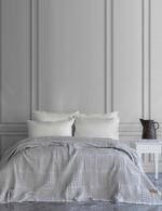 Denzy %100 Pamuk Waffle Yatak Örtüsü & Pike 240x260 Cm Gri