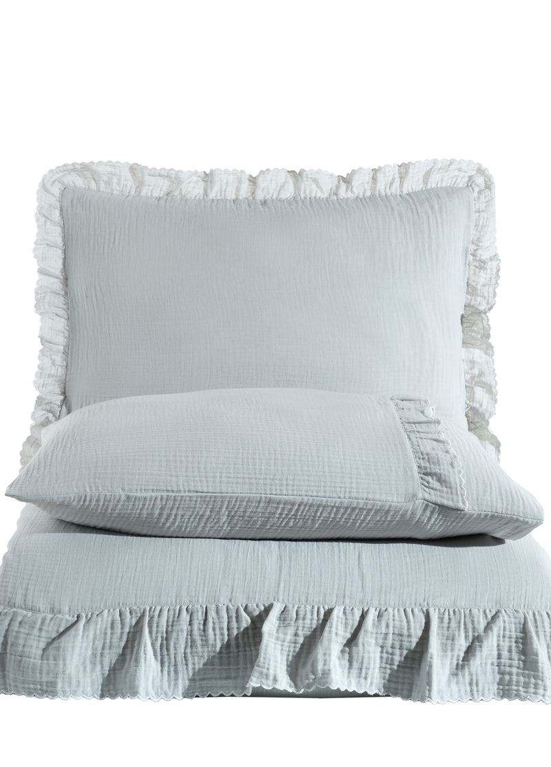 Allegra Fırfırlı Müslin Nevresim Takımı - Mint