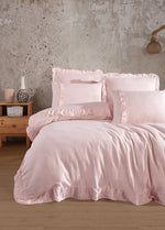 Allegra Fırfırlı Müslin Nevresim Takımı - Pudra