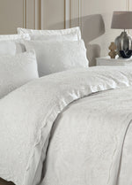 Свадебный комплект из хлопкового атласа с гипюром Serafine - кремовый