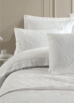 Свадебный комплект из хлопкового атласа с гипюром Serafine - кремовый