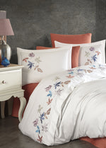 Hazan Nakışlı Nevresim Takımı - Beyaz