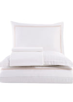 İmge Nakışlı Pamuk Saten Yollu Nevresim Takımı - Beyaz