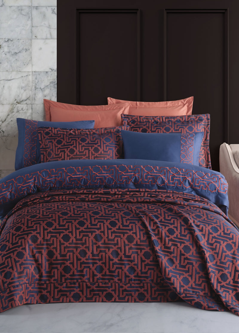 Жаккардовое покрывало Luna - Кирпичный