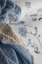 Lavinya Nakışlı Pamuk Saten Nevresim Takımı - Mavi