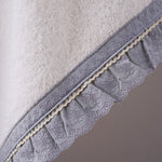 Layla Tek Kadın Pamuk Bornoz -  Krem/Gri