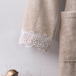 Marıa Tek Kadın Pamuk Bornoz - Bej