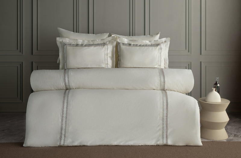 Montana Nakışlı Pamuk Saten Nevresim Takımı - Bej