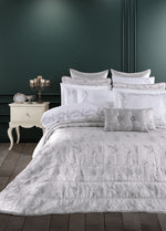 Dantela Angelina Nakışlı Nevresim & Jakarlı Elyaflı Yatak Örtüsü Seti - Gri