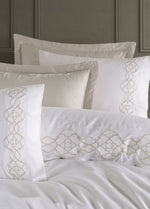 Victoria Nakışlı Pamuk Saten Nevresim Takımı - Bej