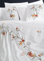 Felicita Nakışlı Pamuk Saten Nevresim Takımı - Beyaz