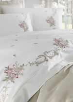 Rosenna Nakışlı Pamuk Saten Nevresim Takımı - Beyaz