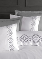 Victoria Nakışlı Pamuk Saten Nevresim Takımı - Gri