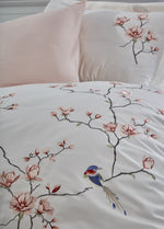 Hüma Nakışlı Pamuk Saten Nevresim Takımı - Krem