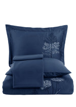 Zümra Nakışlı Pamuk Saten Nevresim Takımı - Lacivert