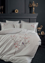 Hüma Nakışlı Pamuk Saten Nevresim Takımı - Maldiv